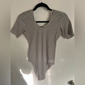 Billabong Black and White Striped Bodysuit